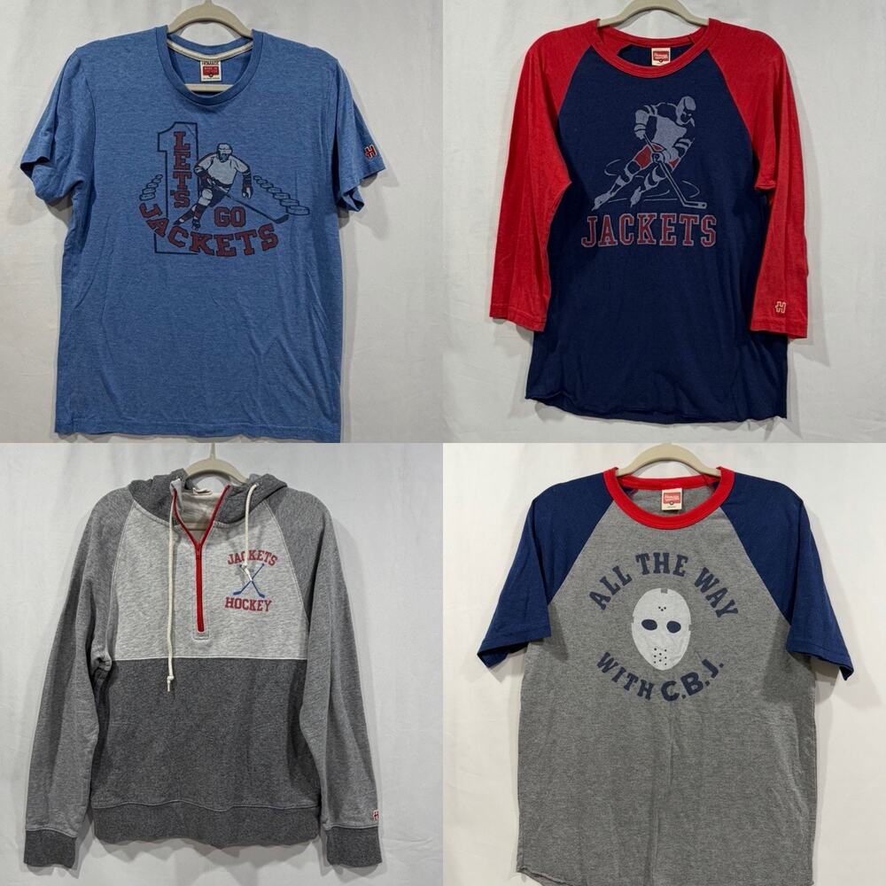 Columbus Blue Jackets Hockey Bundle Hoodie & 3 Shirts Men's Medium